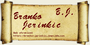 Branko Jerinkić vizit kartica